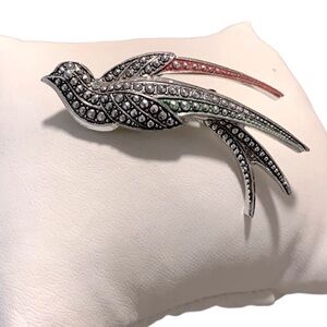 Marcasite bird brooch